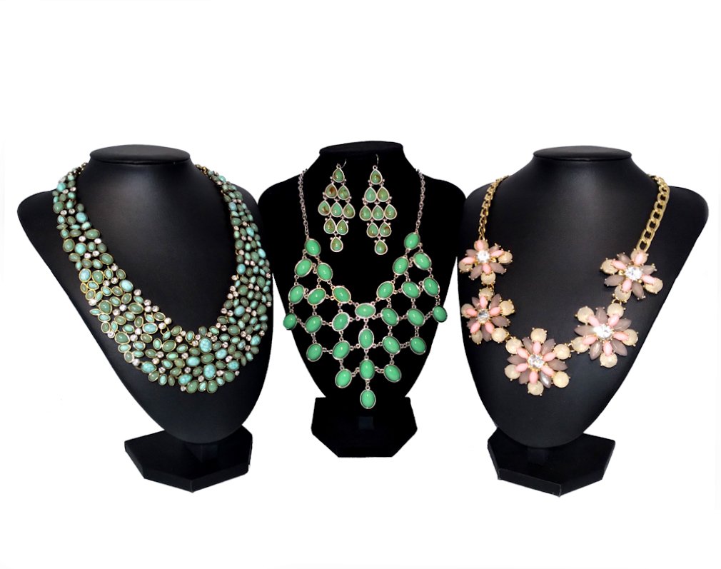 COSTUME JEWELRY LOT 3 STUNNING DESIGNER BIB NECKLACES (1 of 8)