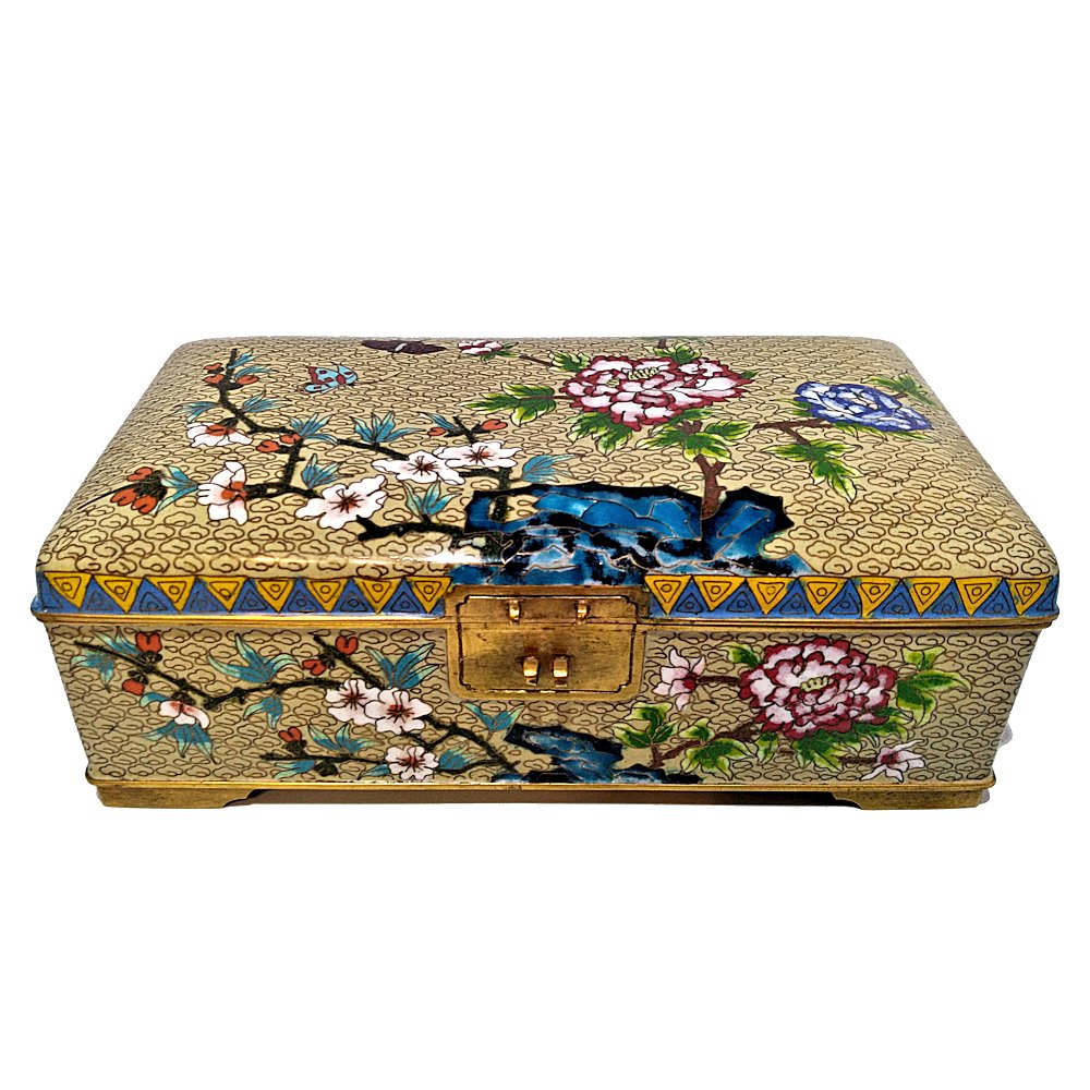 RARE CHINESE CLOISONNE JEWELRY CASE (1 of 10)