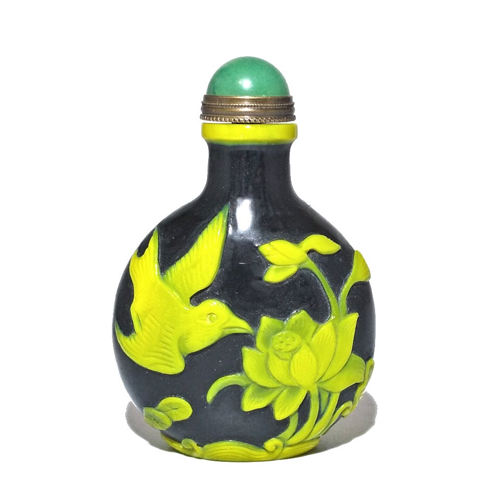 STUNNING PEKING GLASS SNUFF BOTTLE RARE COLORS (1 of 6)