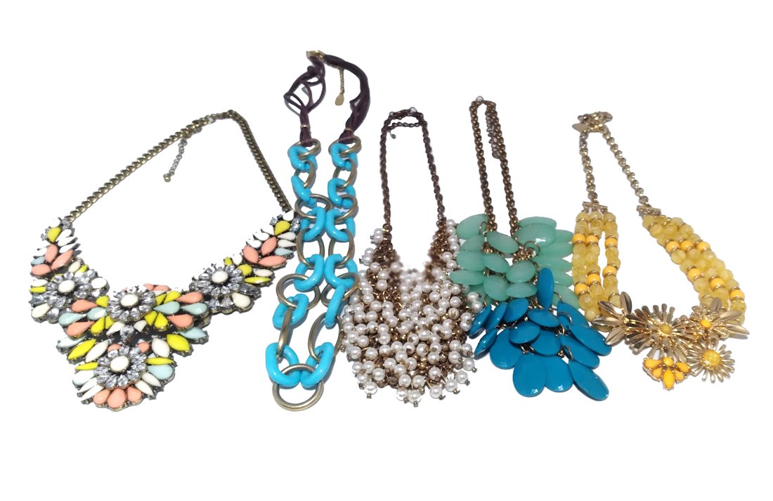 A DESIGNER COSTUME JEWELRY LOT 5 STUNNING NECKLACES (1 of 7)