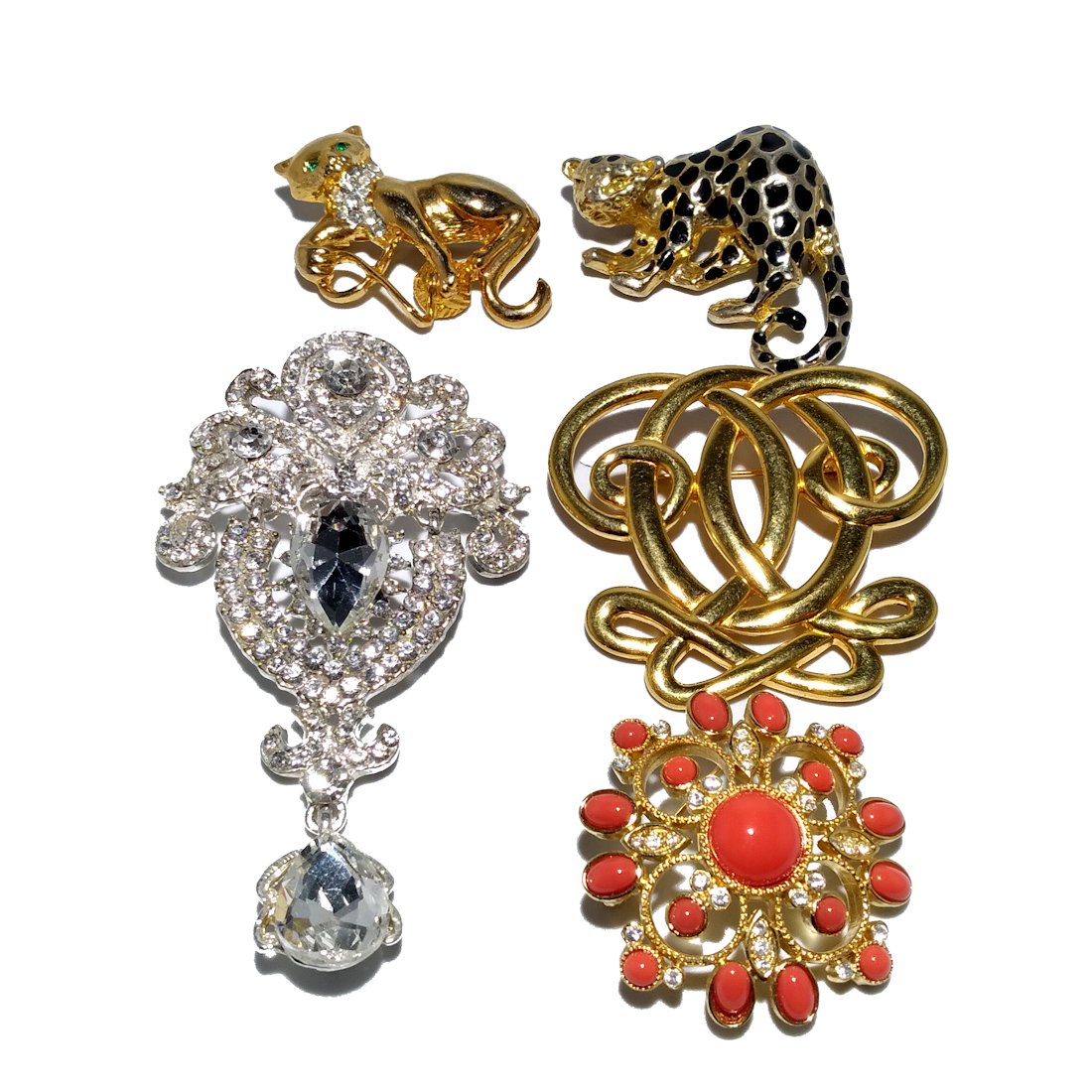 COSTUME JEWELRY LOT BROOCHES PREOWNED TO VINTAGE (1 of 2)