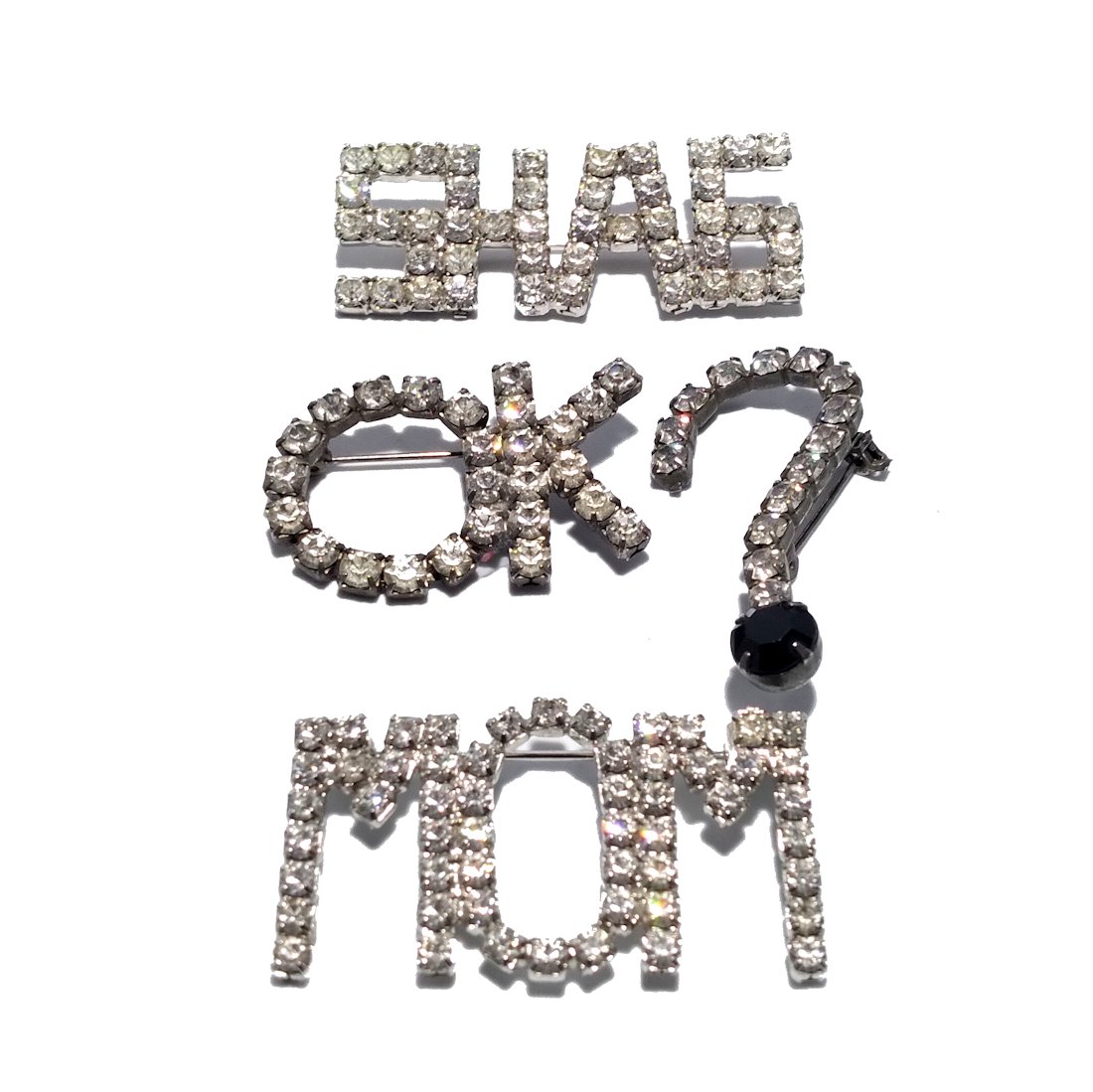 COSTUME JEWELRY LOT 4 RHINESTONES BROOCHES (1 of 2)