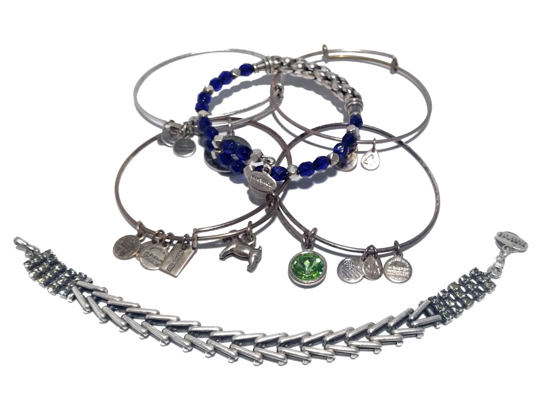 LOT OF 6 ALEX AND ANI BRACELETS IN SILVER 68G (1 of 3)