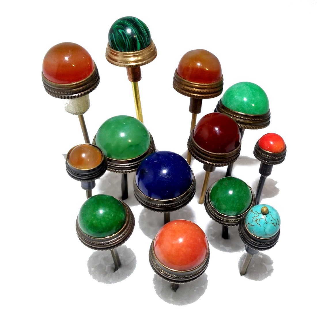 SNUFF BOTTLE COVERS,  ALL STONES,  VARIOUS SIZES (1 of 3)