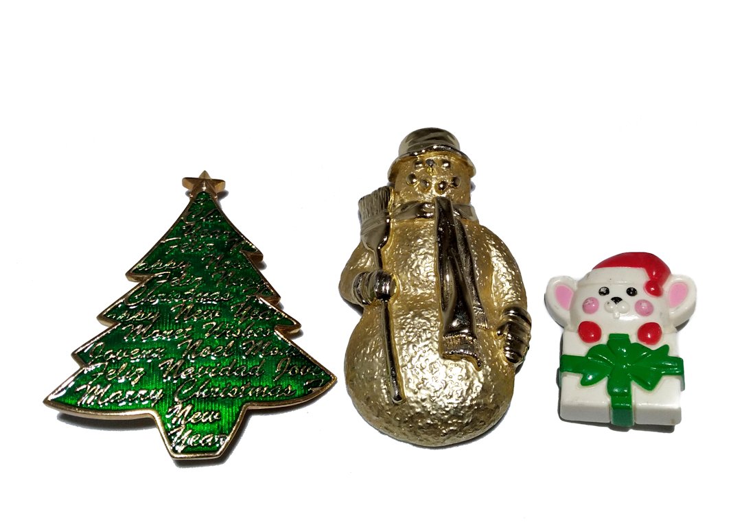 MONET, AVON, AJC CHRISTMAS BROOCHES,  COSTUME JEWELRY , SNOWMAN (1 of 3)