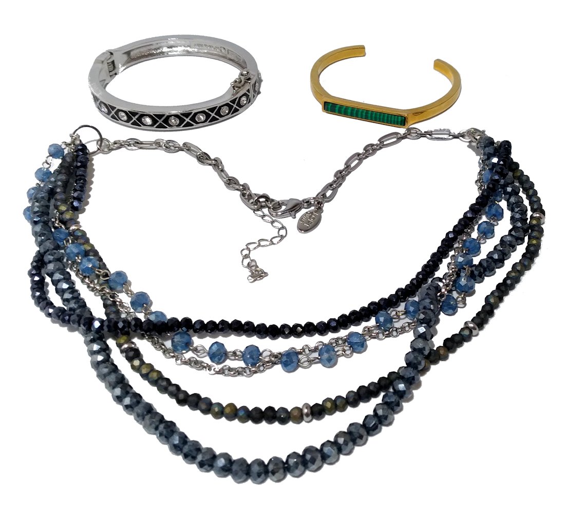ANN TAYLOR LOT  DESIGNER COSTUME JEWELRY NECKLACE, BRACELETS (1 of 2)