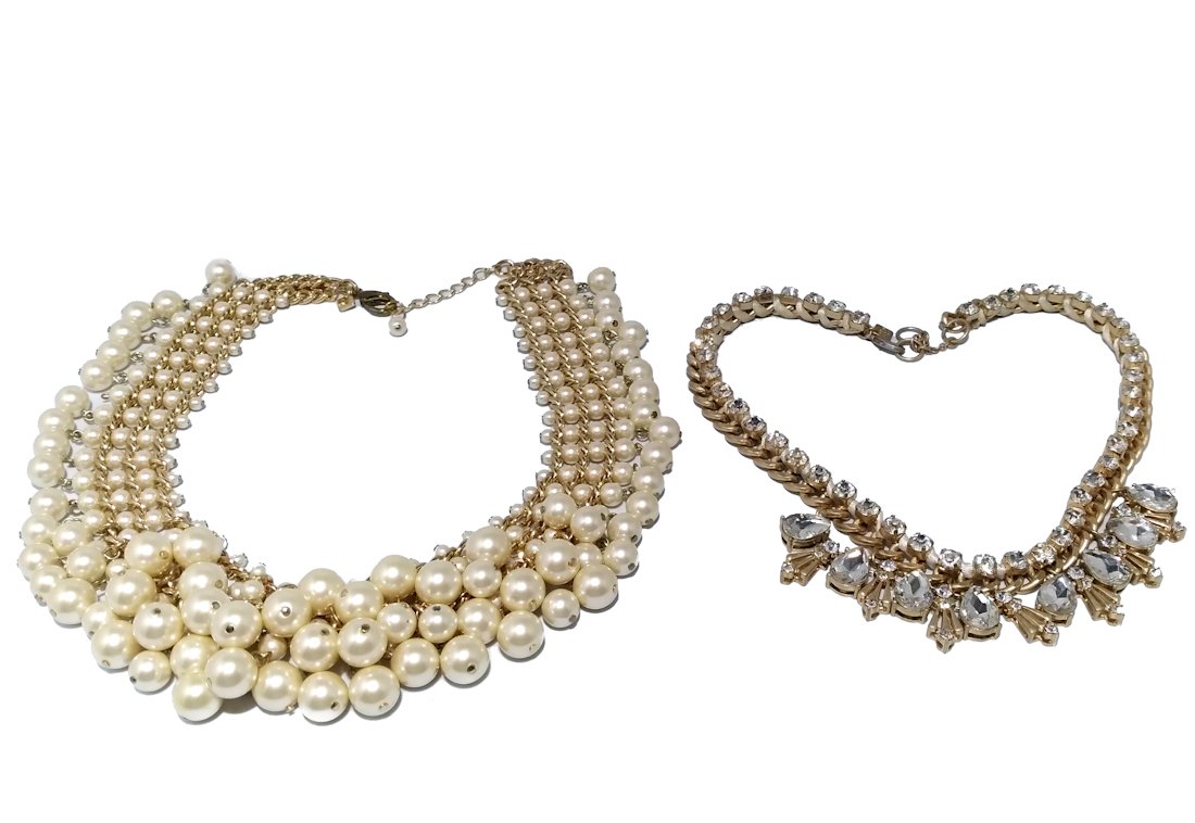 DESIGNER COSTUME JEWELRY STATEMENT NECKLACES RHINESTONES (1 of 2)