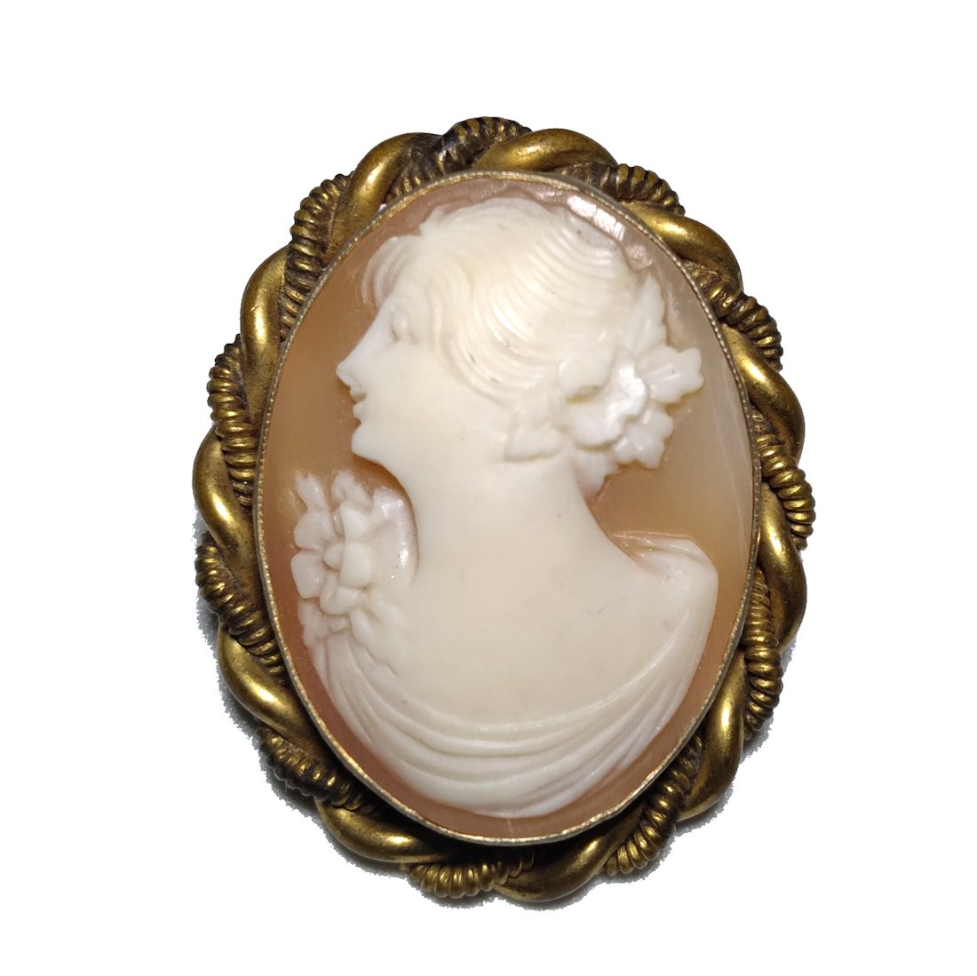 A FINELY CARVED  ANTIQUE SHELL CAMEO BROOCH (1 of 6)