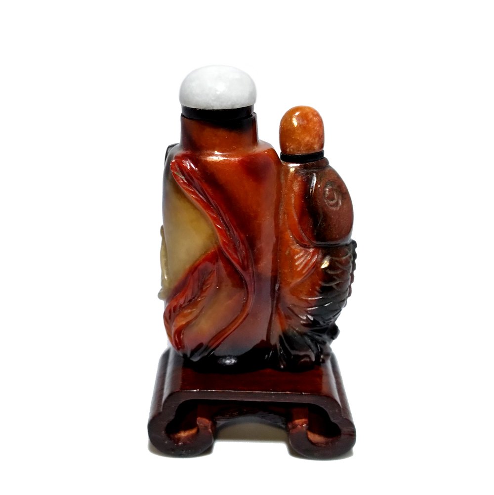 FINE  CHINESE JADE DOUBLE SNUFF BOTTLE 18-19 C RUBY ZOISITE (1 of 9)