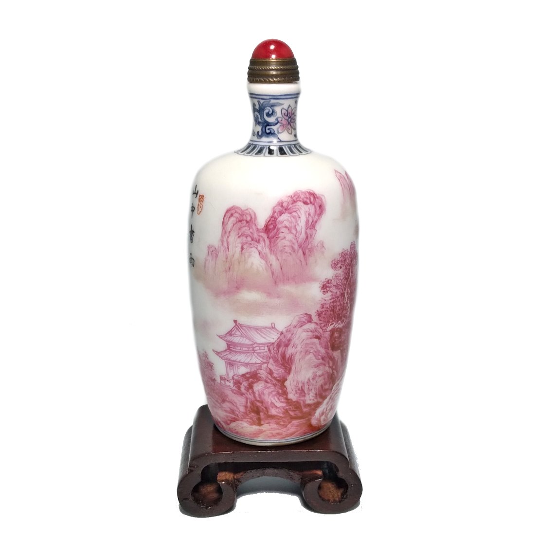 A VERY FINE SIGNED CHINESE PORCELAIN SNUFF BOTTLE LANDSCAPE YONGZHENG MARK (1 of 7)