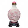 ANTIQUE CHINESE PEKING GLASS SNUFF BOTTLE MANDARIN DUCKS QIANLONG SEAL