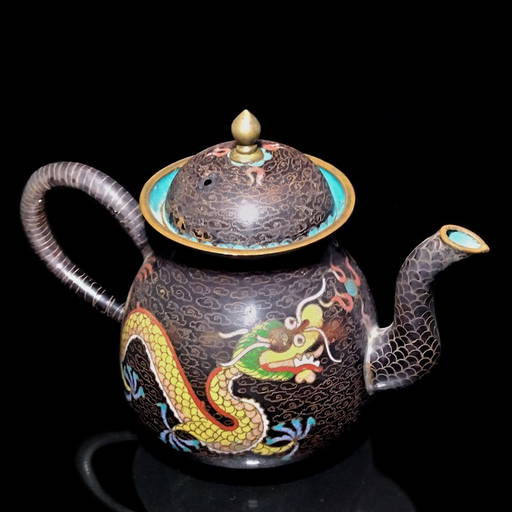 ANTIQUE CHINESE CLOISONNE TEAPOT IMPERIAL DRAGONS Oct 16, 2022