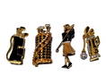 LOT OF 4 BROOCHES GOLF MOTIF COSTUME JEWELRY, BAUER