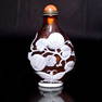 SUPERB CHINESE PEKING GLASS SNUFF BOTTLE PEACHES GOURDS BAT BUTTERFLY