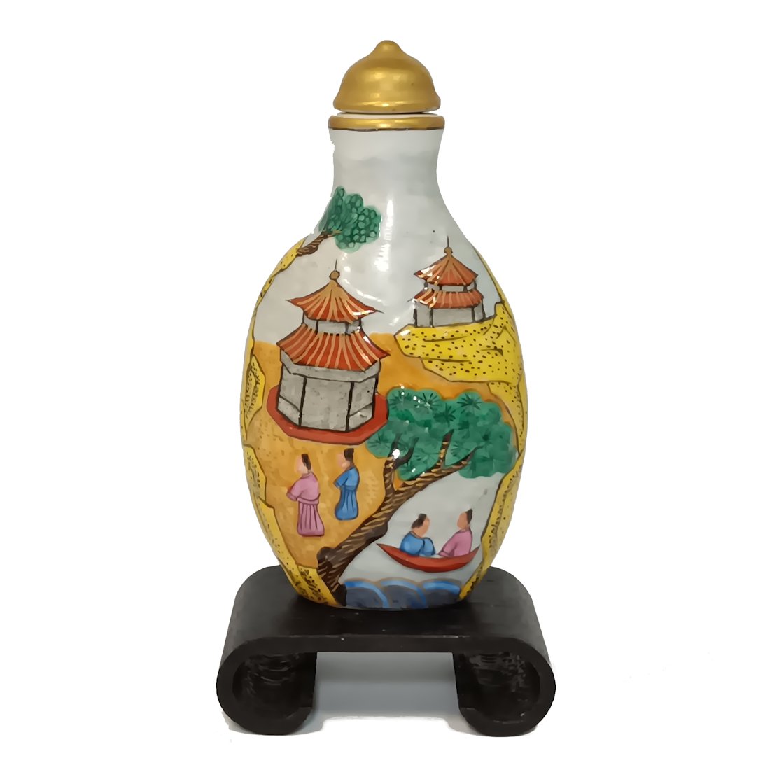 A MOLDED PORCELAIN CHINESE SNUFF BOTTLE, QIANLONG MARK. (1 of 10)