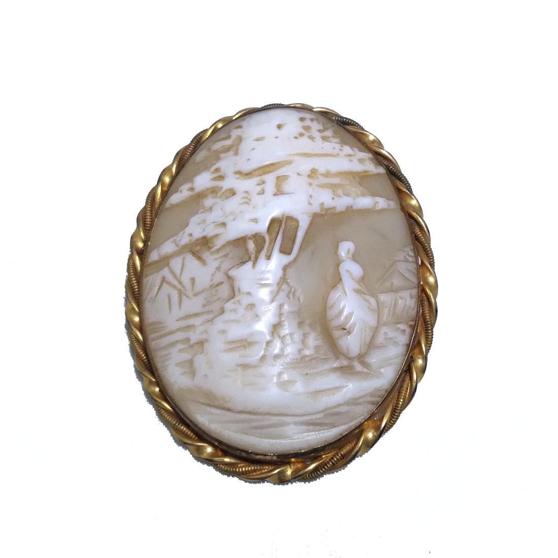 A BEAUTIFUL  ANTIQUE SHELL CAMEO GIRL IN THE VILLAGE (1 of 5)