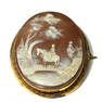 RARE ANTIQUE VICTORIAN  SHELL CAMEO  VILLAGE HORSE FIGURAL