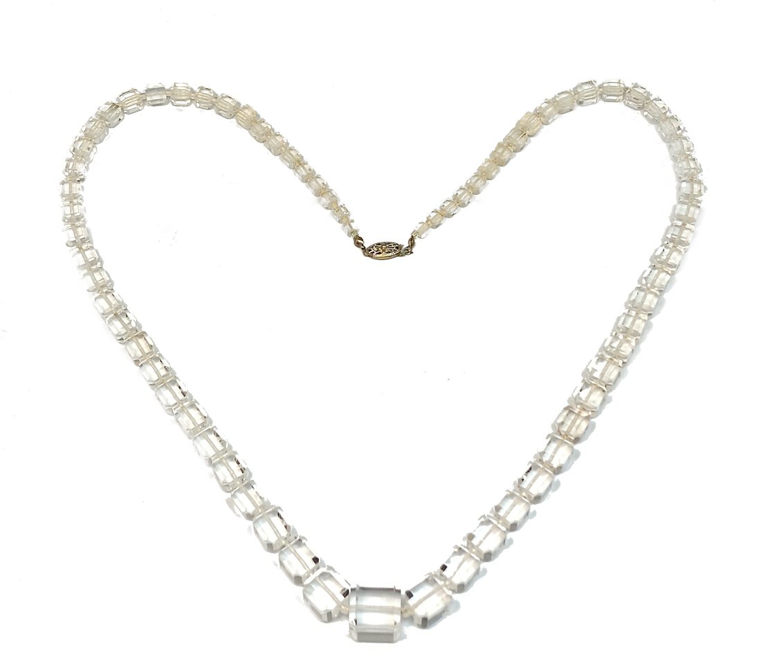 A MASSIVE ANTIQUE  ART DECO ROCK CRYSTAL NECKLACE (1 of 4)