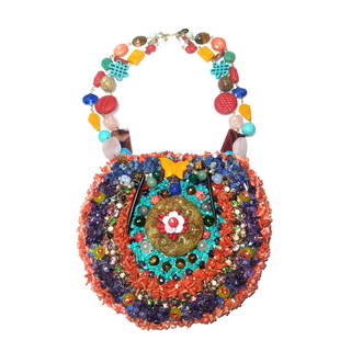 A BREATHTAKING ART STATEMENT NECKLACE BY DESIGNER STEFAN DINU: THE MASSIVE ART NECKLACE IS A TRUE STATEMENT PIECE MEANT FOR THE RUNWAY. THIS IS A UNIQUE, ONE OF A KIND PIECE, HAND CREATED IN THE USA. IT IS VERY INTRICATE, FULL OF EXQUISITE DETAIL. IT IS HEAVY, WE