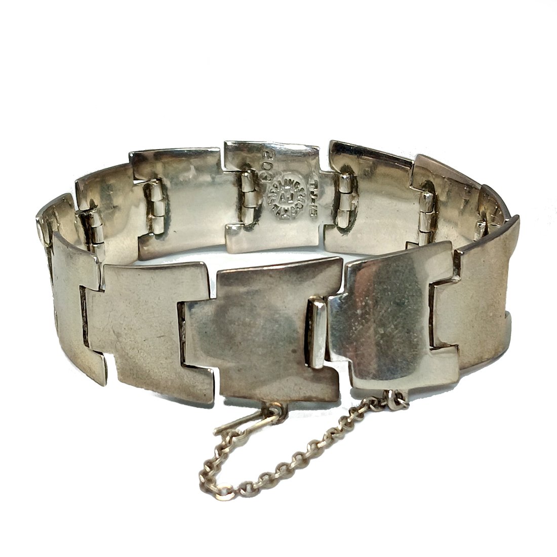 TAXCO STERLING MEXICAN MODERNIST BRACELET SIGNED AJ (1 of 4)