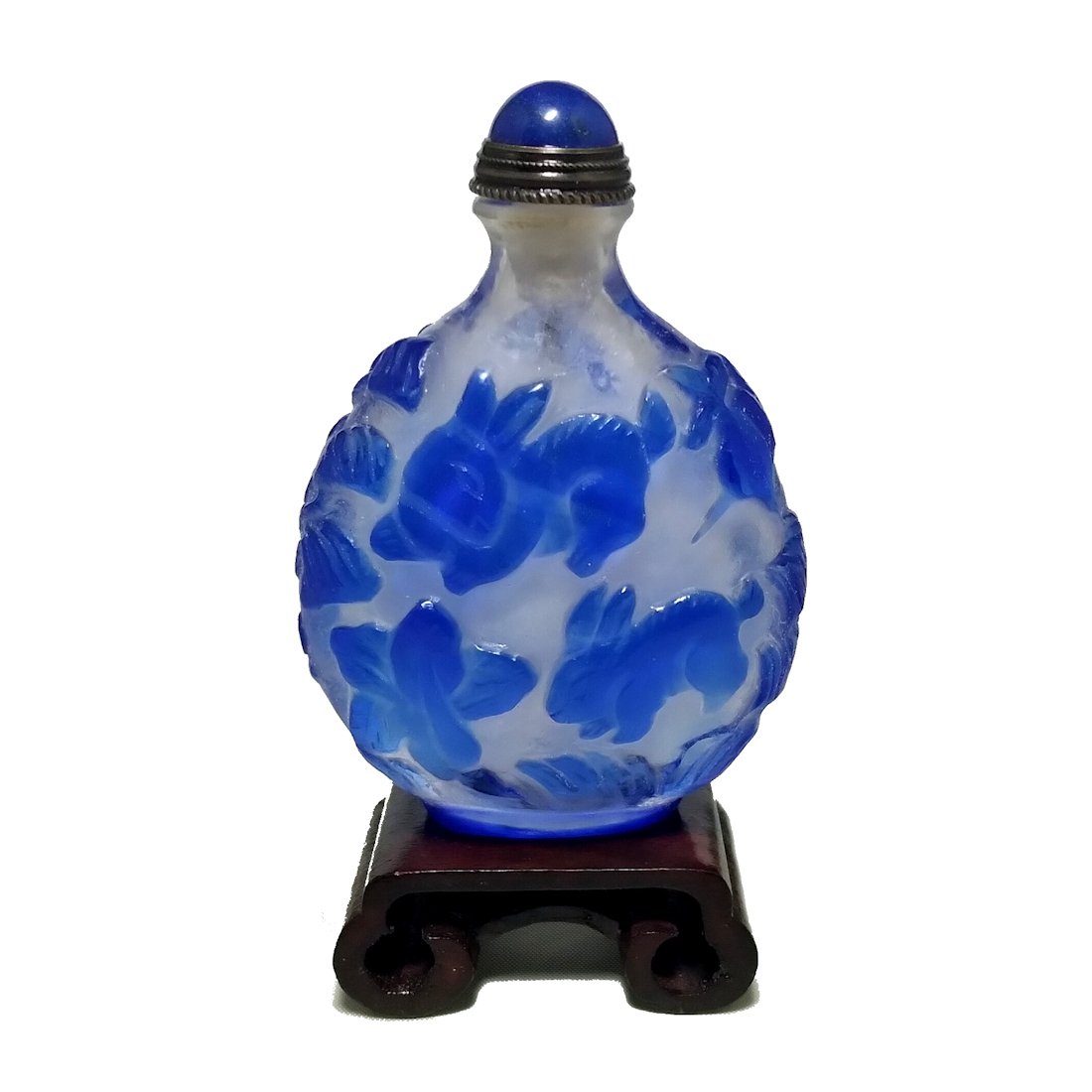 A VERY FINE CHINESE 19TH C SNUFF BOTTLE RABITS BIRDS PRUNUS TREE (1 of 8)