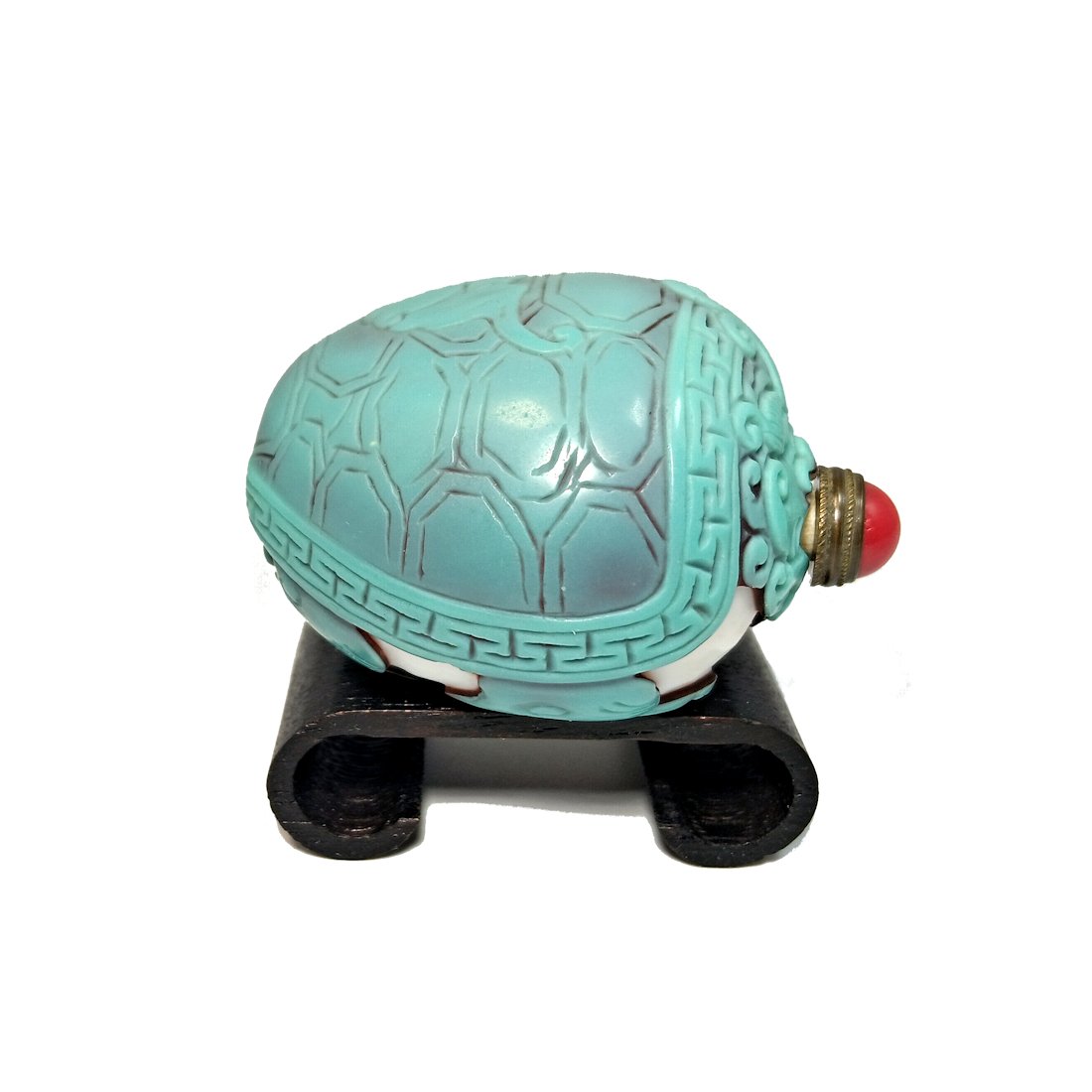 A FABULOUS CARVED CHINESE SNUFF BOTTLE DRAGON TURTLE (1 of 7)