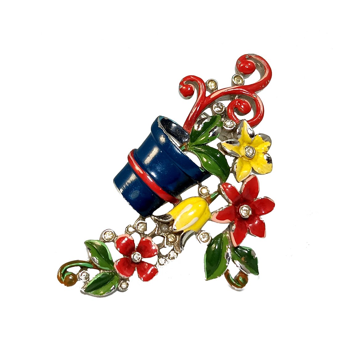 AN EXQUISITE VINTAGE TRIFARI ALFRED PHILIPPE ENAMELED FUR CLIP (1 of 6)