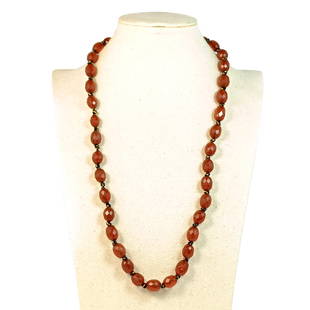 A WONDERFUL ANTIQUE FACETED AMBER NECKLACE 26" 42gr: THE WONDERFUL FACETED AMBER NECKLACE MEASURE 26 INCHES AND WEIGHT 42gr. PROPERTY OF A FLORIDA COLLECTOR. WE PROVIDE IN-HOUSE SHIPPING.