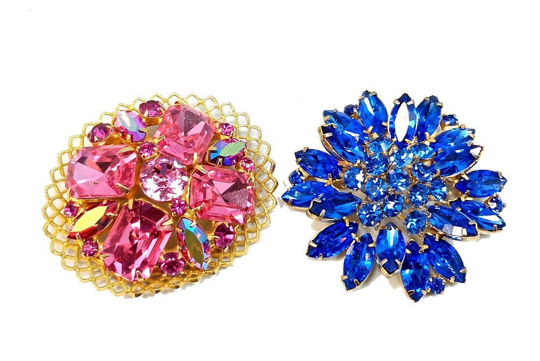 HIGH END VINTAGE DESIGNER BROOCHES PRONG SET MID-CENTURY (1 of 4)