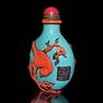 FANTASTIC CHINESE PEKING GLASS SNUFF BOTTLE BIRDS FLORA QIANLONG SEAL