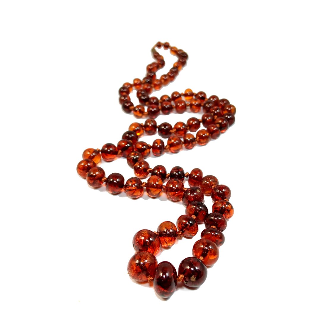 A GENUINE BALTIC AMBER GRADUATED BEAD NECKLACE 28" 28GR. (1 of 5)