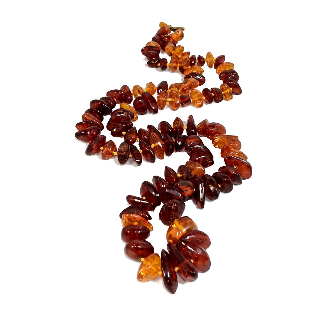 A LARGE BALTIC AMBER NECKLACE 30" AND 60 GRAMS STERLING CLASP (1 of 3)