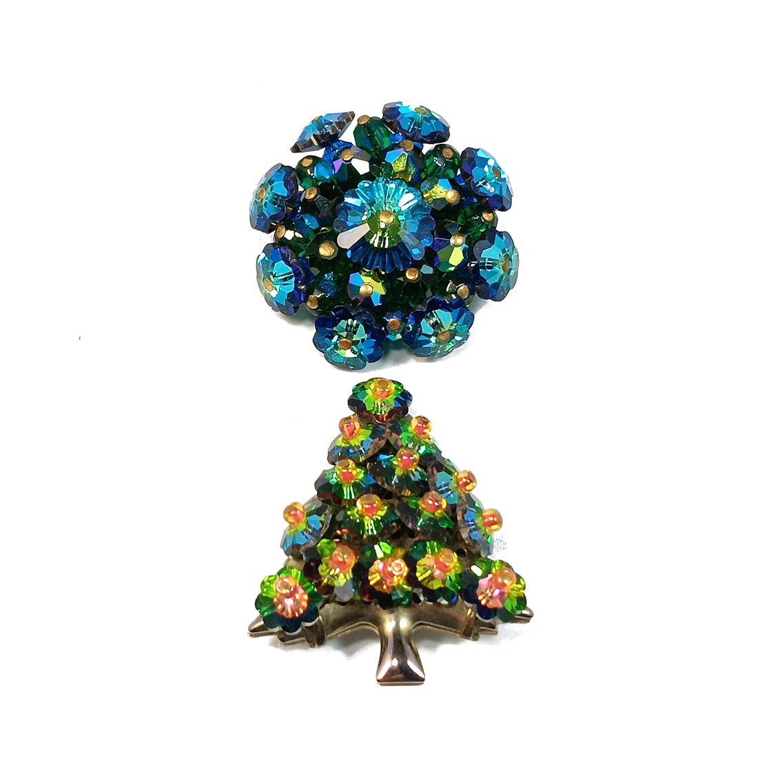 2 VENDOME VINTAGE BROOCH MID CENTURY MARGERITA STONES (1 of 5)