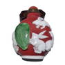 SUPERB CHINESE RED WHITE GLASS SNUFF BOTTLE SQUIRRELS RABBITS