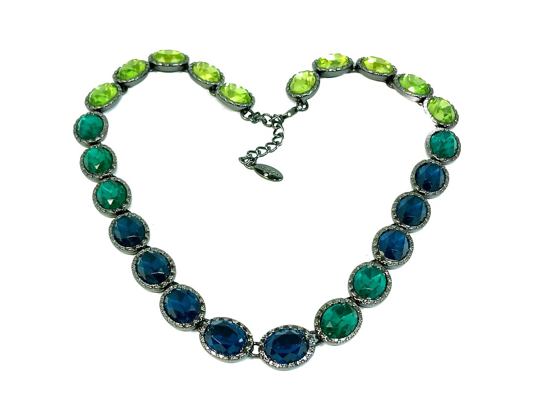 SUPERB  VINTAGE ANN TAYLOR NECKLACE 20" COSTUME JEWELRY RHIMNESTONES (1 of 3)