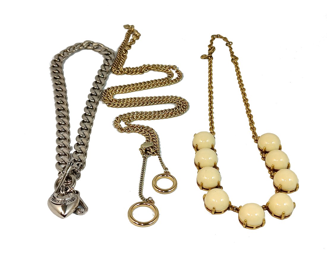 LOT OF 3 SIGNED VINTAGE NECKLACES J.CREW JUICY COUTURE BR (1 of 2)