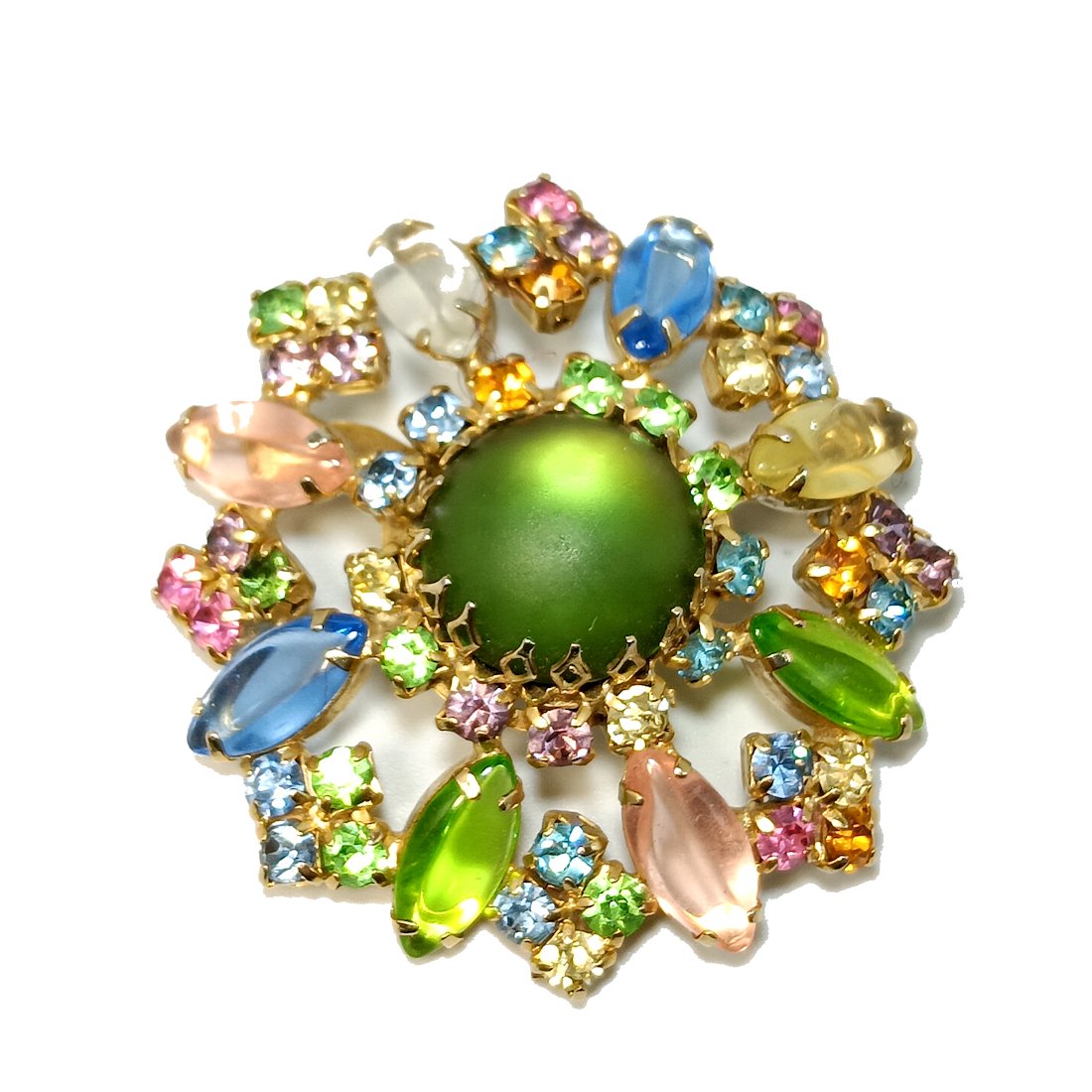 AN EXQUISITE LARGE MID CENTURY VINTAGE RHINESTONE BROOCH (1 of 2)