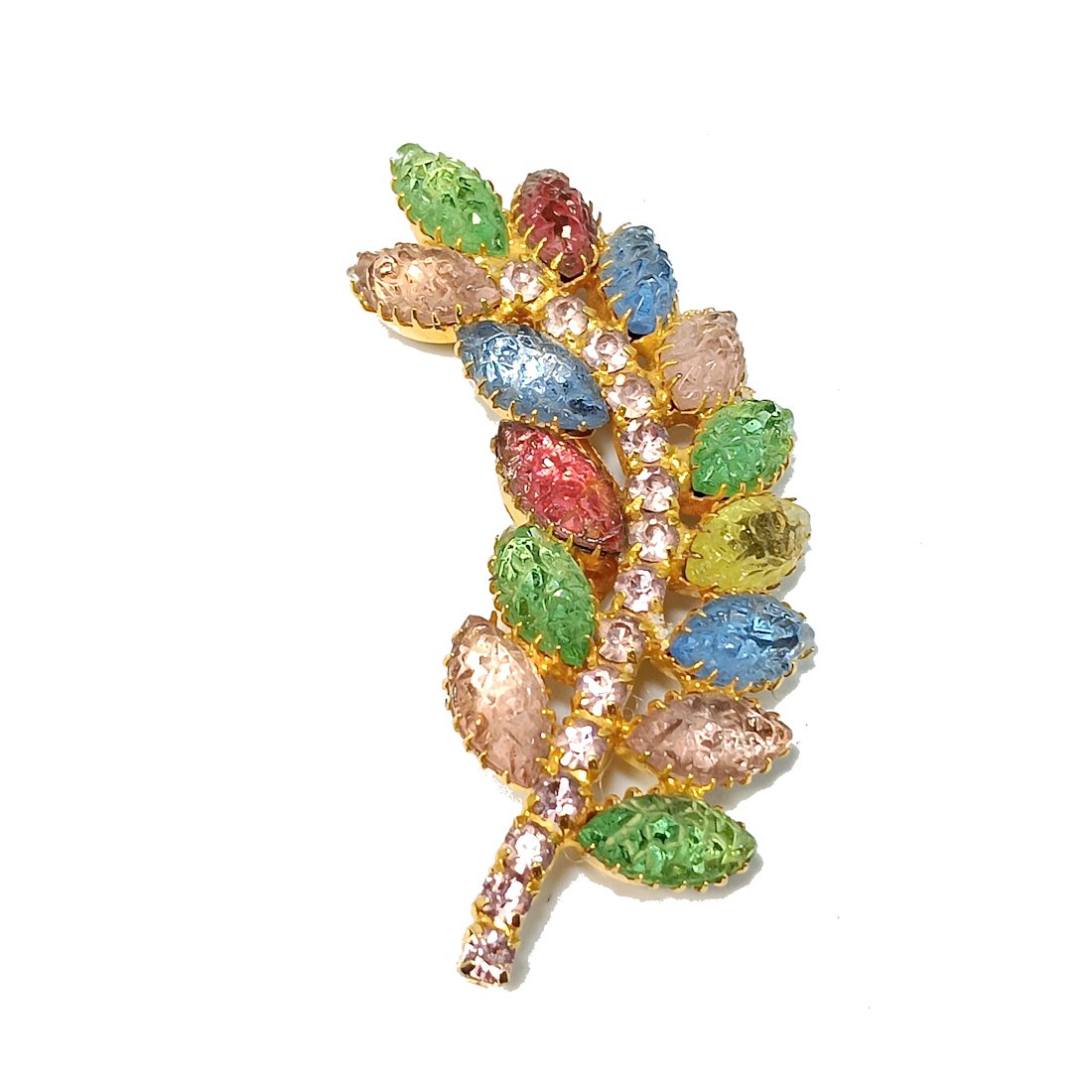 AN EXQUISITE LARGE MID CENTURY VINTAGE RHINESTONE BROOCH (1 of 4)