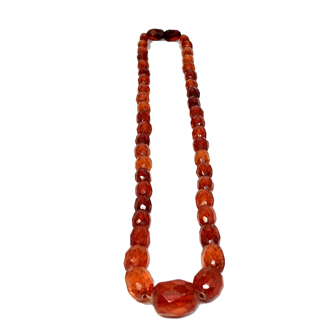 A NATURAL BALTIC AMBER NECKLACE ANTIQUE FACETED GRADUATED (1 of 4)