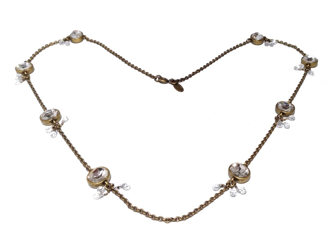 A BEAUTIFUL VINTAGE ANN TAYLOR CRYSTAL NECKLACE COSTUME JEWELRY LOT 28" (1 of 3)