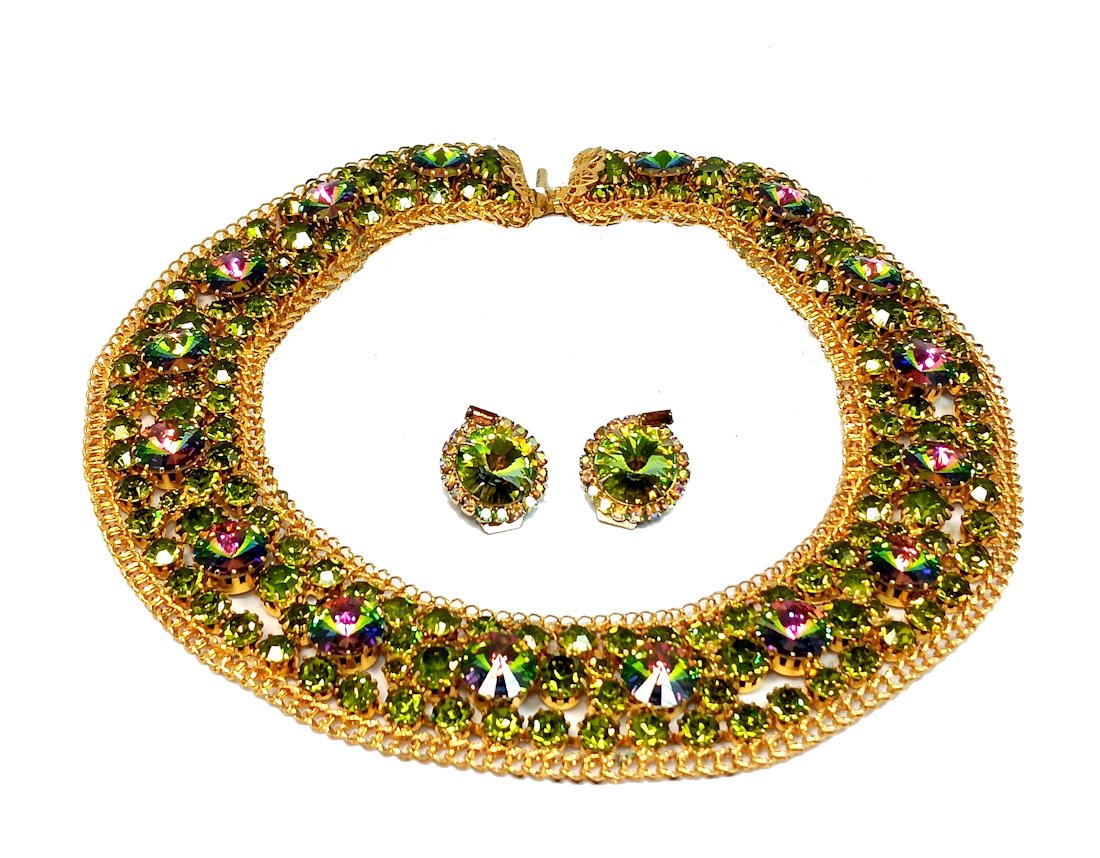 FABULOUS JULIANA WATERMELON RIVOLI NECKLACE & EARRINGS (1 of 3)