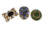 A LOT OF THREE EARLY VINTAGE PINS/ DRESS CLIP