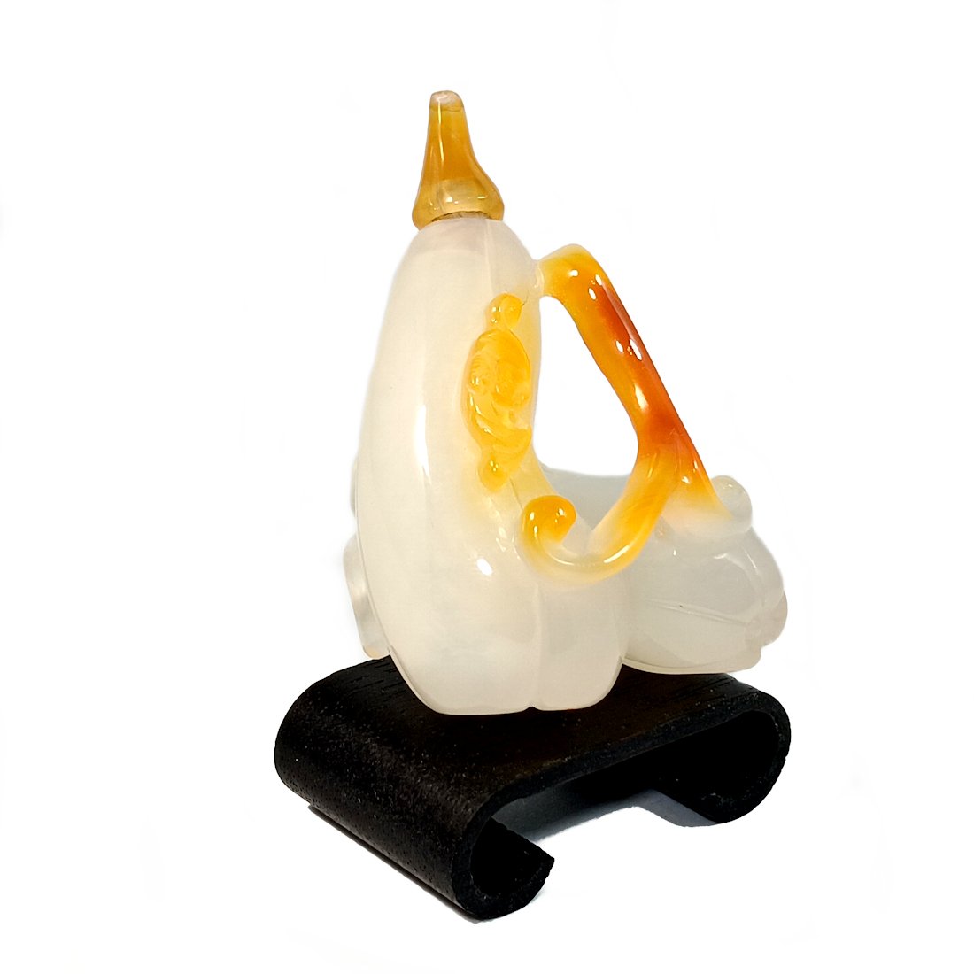 CHINESE SNUFF BOTTLE CARVED AGATE DOUBLE GOURD (1 of 9)