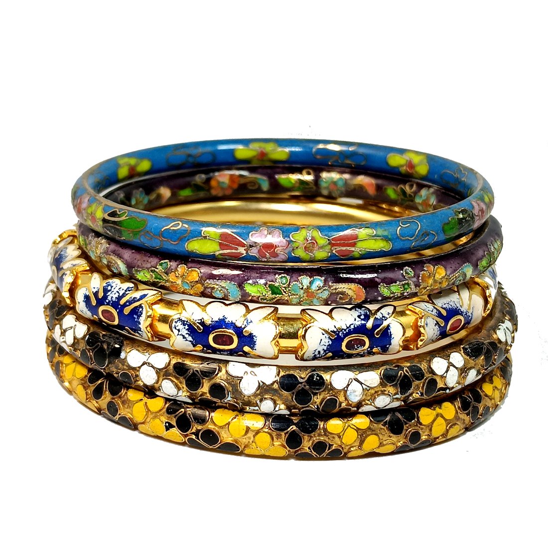5 VINTAGE CHINESE CLOISONNE BRACELETS (1 of 4)