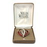 A STUNNING SIGNED HEART BROOCH BY DESIGNER NOLAN MILLER IN BOX