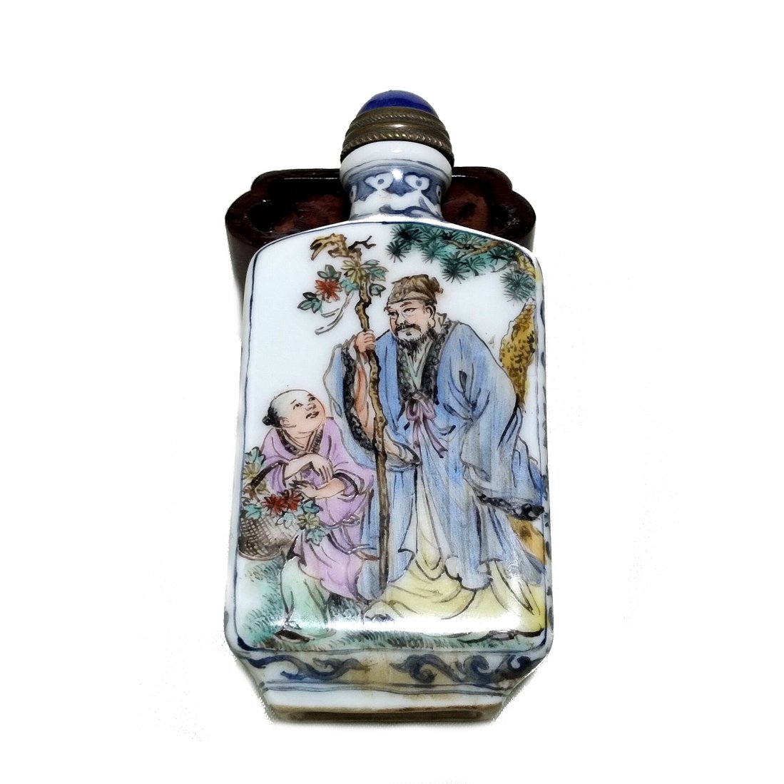 ANTIQUE CHINESE PORCELAIN SNUFF BOTTLE YANGZHOU SCHOOL 18-19C QIANLONG MARK (1 of 9)