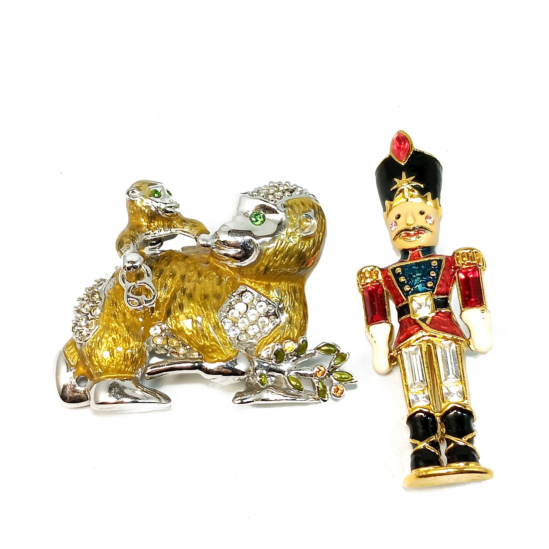 LOT OF TWO ENAMELED BROOCHES, ONE BY CHRISTOPHER RADCO (1 of 2)