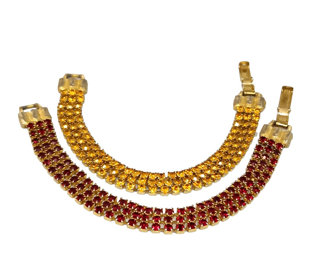 LOT OF TWO VINTAGE RHINESTONE BRACELETS 7" EACH (1 of 2)