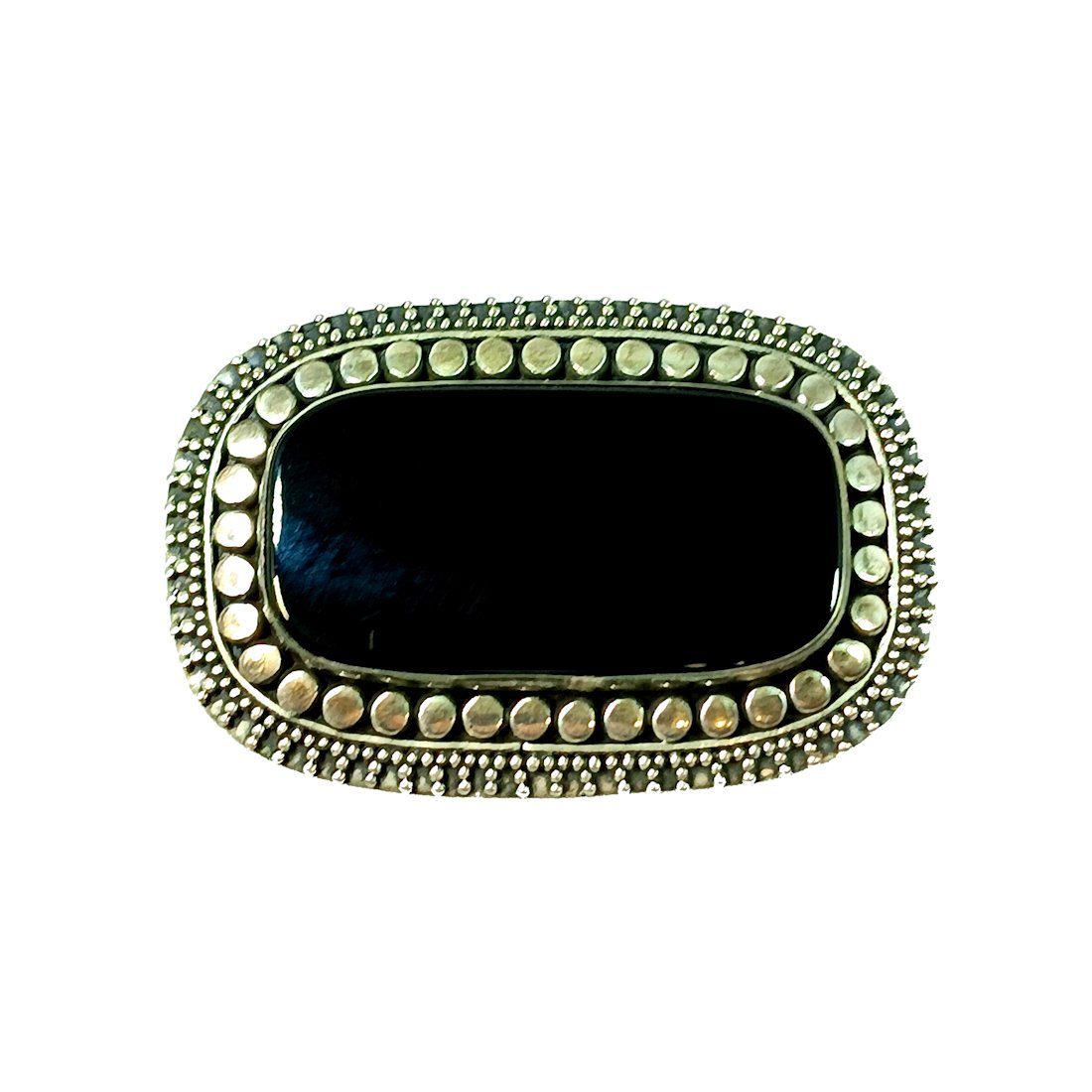 A BEAUTIFUL SIGNED VINTAGE STERLING BROOCHE ONYX: THE BEAUTIFULLY CRAFTED BROOCH IS SIGNED JGD AND 925. IT IS INLAID WITH ONYX. IT WEIGHS 13 GRAMS AND IT IS 1.8" LONG. WE PROVIDE IN-HOUSE/COMBINED SHIPPING AND A SEAMLESS CHECKOUT PROCESS.