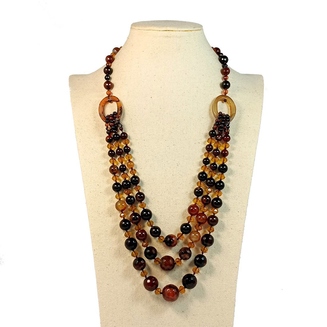 FABULOUS LARGE MULTI GEMSTONE NECKLACE 23"  168 GRAMS  CRYSTALS AGATE ONYX CARNELIAN (1 of 5)